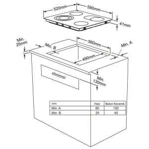 Sharp VEA24046 60cm EU – Vitrocéramique à Fonctionnement Direct 6